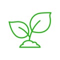 Sprout growth icon design in linear style.