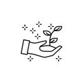 Sprout hand plant icon. Element of no government organisation icon