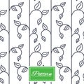 Sprout leaf lines seamless pattern.