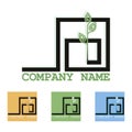 Sprout logo. Vector plant isolated. Set color logotype. Abstract emblems, templates for companies