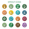 Sprout long shadow icons Royalty Free Stock Photo