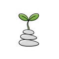 And sprout are outlined with bold black lines, giving a cartoon-like Royalty Free Stock Photo