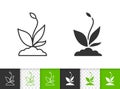 Sprout simple black line vector icon