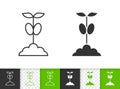 Sprout simple black line vector icon