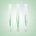 Sprouted grains in glass test tubes (3d render) Royalty Free Stock Photo