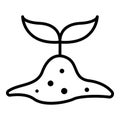 Sprouted seedling icon, outline style