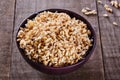 Sprouted wheat germ in a bowl closeup Royalty Free Stock Photo