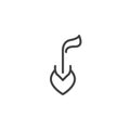 Sprouting seed line icon