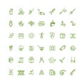 Sprouting seeds and home gardening thin outline vector icons