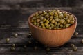 Sprouting Seeds in a Wooden bowl Royalty Free Stock Photo