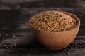 Sprouting Seeds in a Wooden bowl Royalty Free Stock Photo