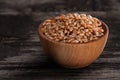 Sprouting Seeds in a Wooden bowl Royalty Free Stock Photo