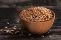 Sprouting Seeds in a Wooden bowl Royalty Free Stock Photo