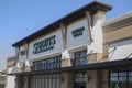 Sprouts retail grocery store supermarket angled view of building sign