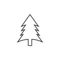 Spruce, christmas tree linear icon in a flat design in black color. Vector illustration eps10