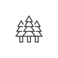 Spruce forest line icon