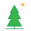 Spruce icon. Vector of christmas tree. Conifer tree logo.