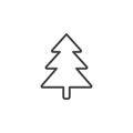 spruce line icon, fir tree outline logo illustration, lin