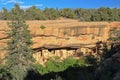 Mesa Verde National Park with Spruce Tree House Cliff Dwelling in Evening Light, Colorado Royalty Free Stock Photo