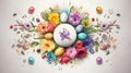 Easter Bliss: A Colorful Spring Layout with Quail Eggs and Flowers