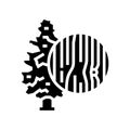 spruce wood glyph icon vector illustration