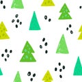 Spruces seamless pattern. Vector illustration