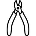 Sprue cutters outline icon vector AI generated Royalty Free Stock Photo