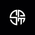 SPS logo SPS icon SPS monogram SPS letter minimalist Circle flat Unique modern abstract logo design Royalty Free Stock Photo