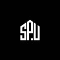 SPU letter logo design on BLACK background. SPU creative initials letter logo concept. SPU letter design Royalty Free Stock Photo