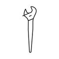 spud wrench tool line icon vector illustration