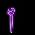 spud wrench tool neon glow icon illustration