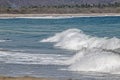 Spume waves going to the mexican pacific ocean beach