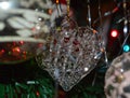 Spun glass heart Christmas tree ornament