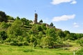 Spur castle ruin called Wachtenburg with vineyard in Wachenheim city in Rhineland-Palatinate Royalty Free Stock Photo