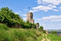 Spur castle ruin called Wachtenburg in Wachenheim city in Rhineland-Palatinate Royalty Free Stock Photo