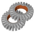 Uses of spur gears vector or color illustration