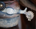 A spur on a working cowboys boot Royalty Free Stock Photo