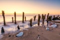 Spurn Point beach in East Yorkshire at Sunrise