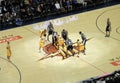 Spurs Tim Duncan gets ready for a jump ball Royalty Free Stock Photo