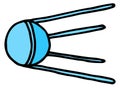 Sputnik icon. Retro space satellite color doodle
