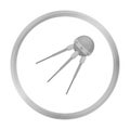 Sputnik One icon in monochrome style isolated on white. Space symbol. Royalty Free Stock Photo