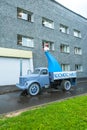 Sputnik replica on a truck