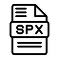 Spx File type Icons. Audio Extension icon Outline Design. Vector Illustrations Royalty Free Stock Photo