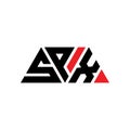 SPX triangle letter logo design with triangle shape. SPX triangle logo design monogram. SPX triangle vector logo template with red Royalty Free Stock Photo