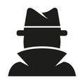Spy agent searching icon. Anonymous or Incognito Vector illustration