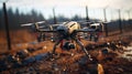 spy combat drone flew into no fly zone behind a fence with barbed wire