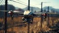 spy combat drone flew into no-fly zone behind a fence with barbed wire