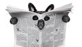 Spy dog reading a newspaper Royalty Free Stock Photo