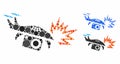 Spy drone explosion Composition Icon of Round Dots