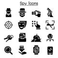 Spy icon set illustration graphic design Royalty Free Stock Photo